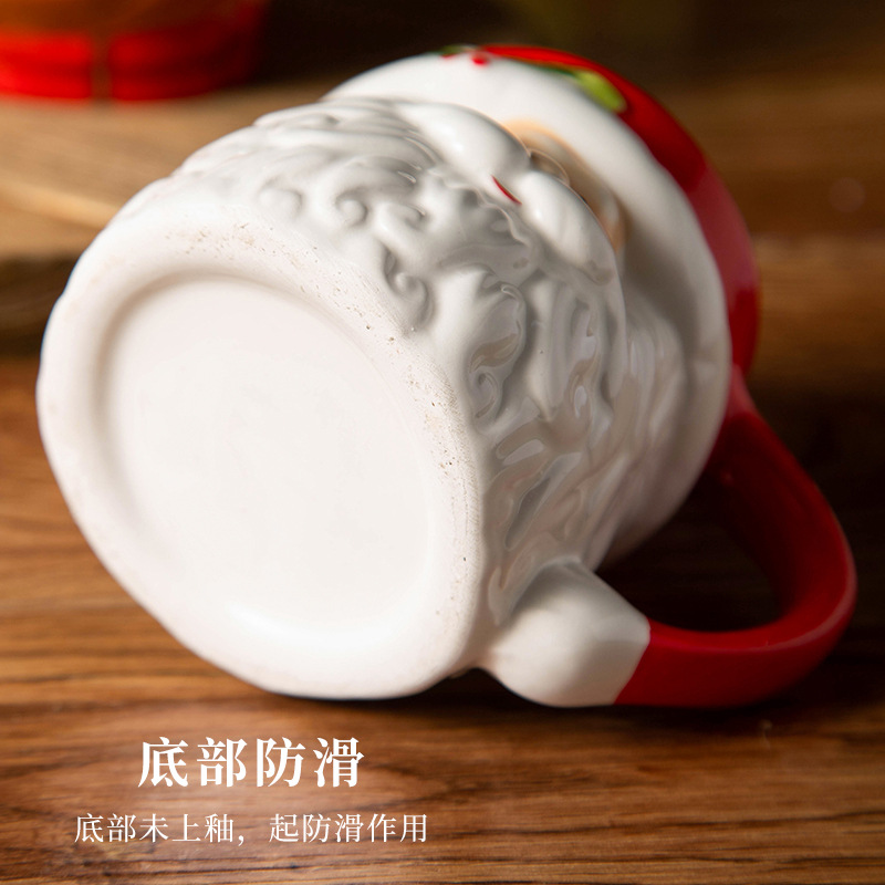 圣诞陶瓷杯子卡通创意圣诞老人马克杯咖啡杯3D造型杯厂家批发水杯