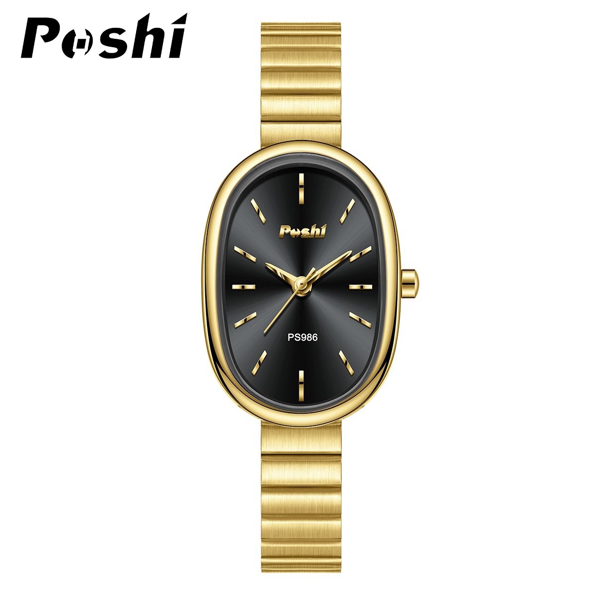 POSHI nuevo reloj de cuarzo con cadena esfera ovalada pequeño reloj de mujer coreana ropa reloj de mujer salvaje