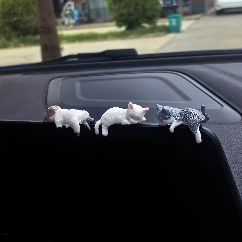 "Sleeping Cat" serie de decoraciones de coche, decoraciones de coche, linda chica, consola central de coche, pantalla de escritorio