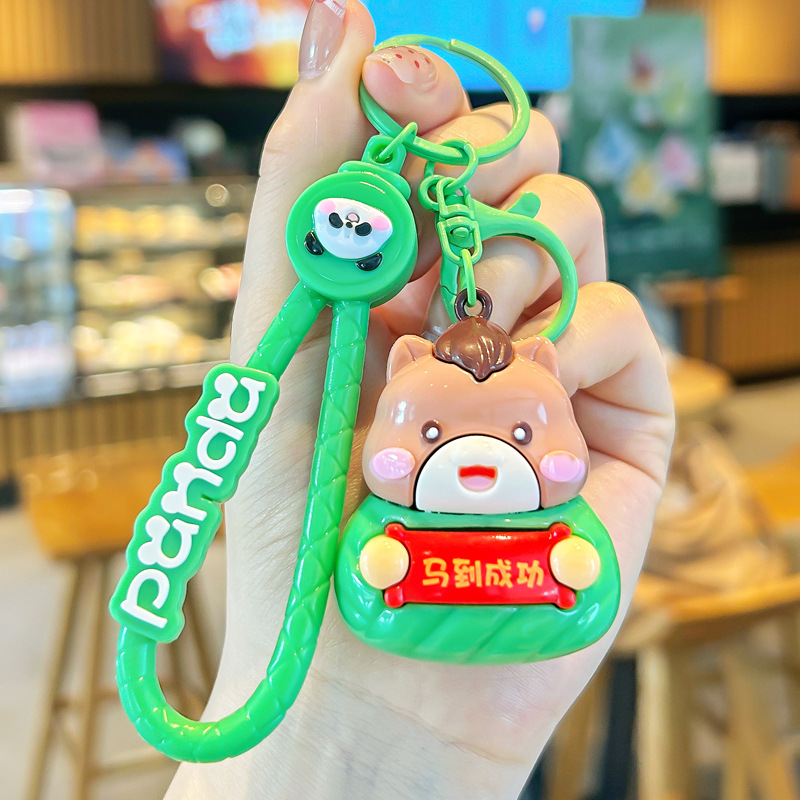 2025 nuevo estilo zodiaco zodiaco zongzi llavero lindo dibujos animados dragón serpiente caballo muñeca pareja mochila bolso colgante