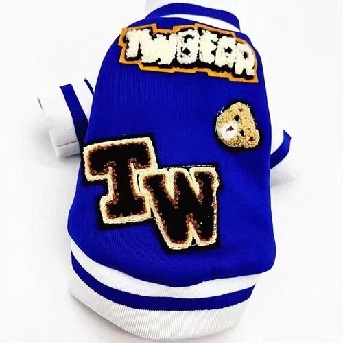 Dog new autumn and winter clothes pet elastic clothes jacket Teddy Schnauzer Pomeranian Bichon Frize Baseball Uniform Cardigan