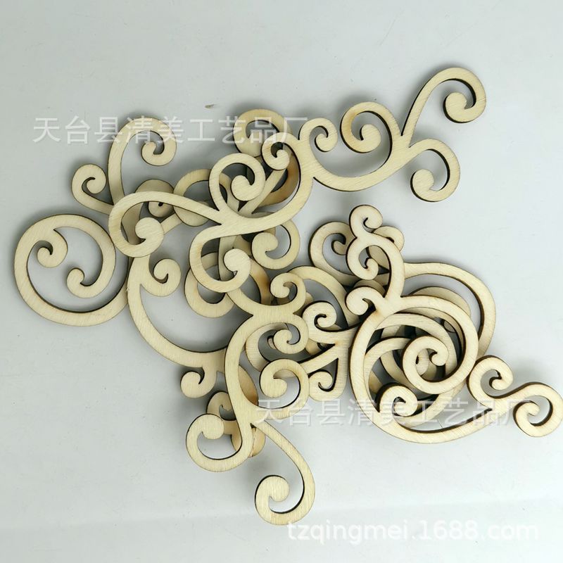 6.1-11.4cm mezclado 3 estilos de rejas de ventana huecas colgantes de hoja de madera decorativos de madera colgantes tallados huecos 8 paquetes