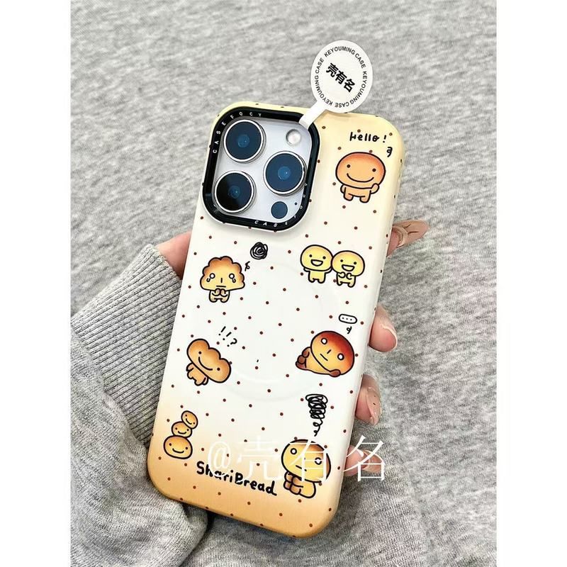 趣味戴眼镜哭泣烤焦面包磁吸支架适用苹果16手机壳iPhone15/14/13|undefined