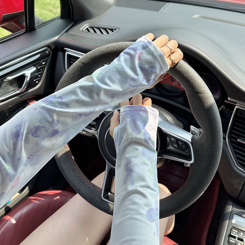 Mangas de hielo con protección solar, parasol de verano para ciclismo al aire libre, mangas anti-UV, mangas de seda de hielo holgadas y transpirables con protección solar, venta al por mayor