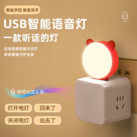 USB小夜灯人工控制智能遥控语音灯led声控灯感应灯卧室七彩氛围灯