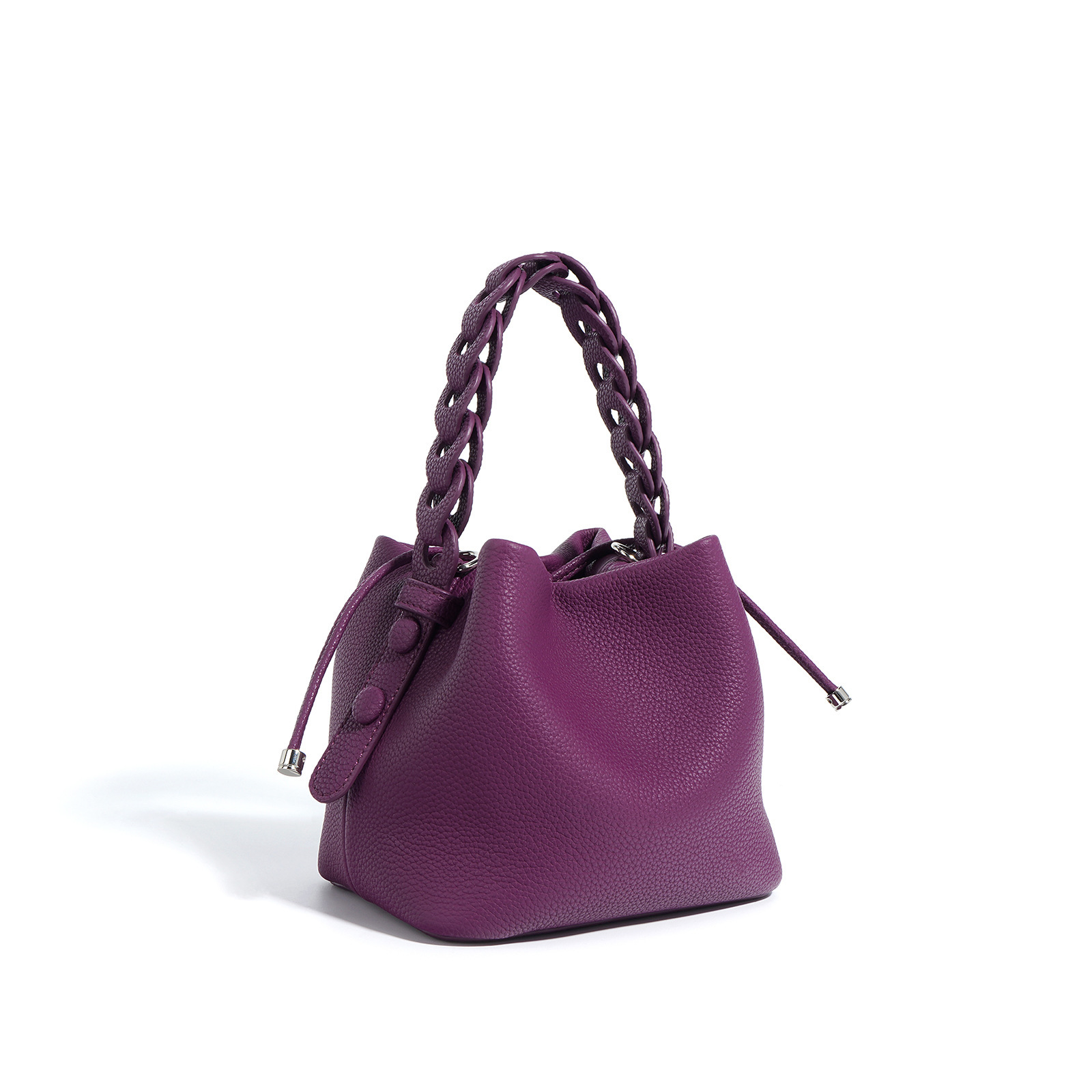Top Layer Cowhide Vegetable Basket Bag, Fashionable And Versatile Commuting Handbag, Single Shoulder Crossbody Bag_voghion.com