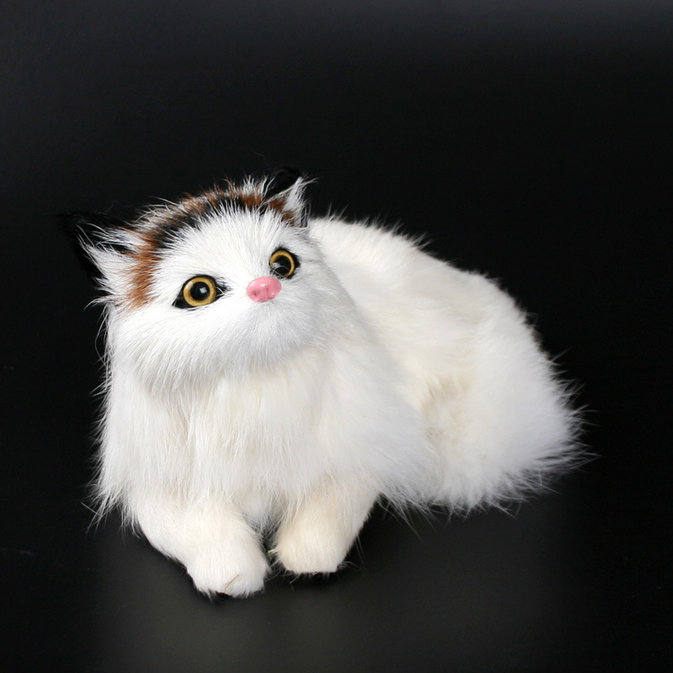 【天天特价】仿真猫咪儿童毛绒玩具动物桌面摆件可爱逼真小猫会叫