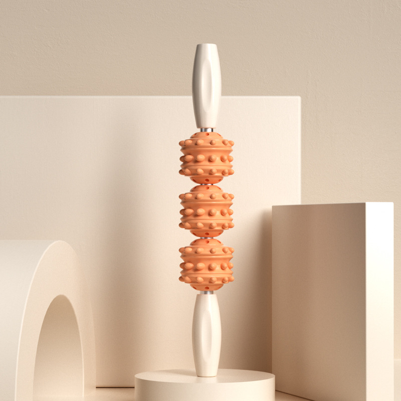 새로운 컬러 매칭 [크림 밀] 3 볼 마사지 스틱