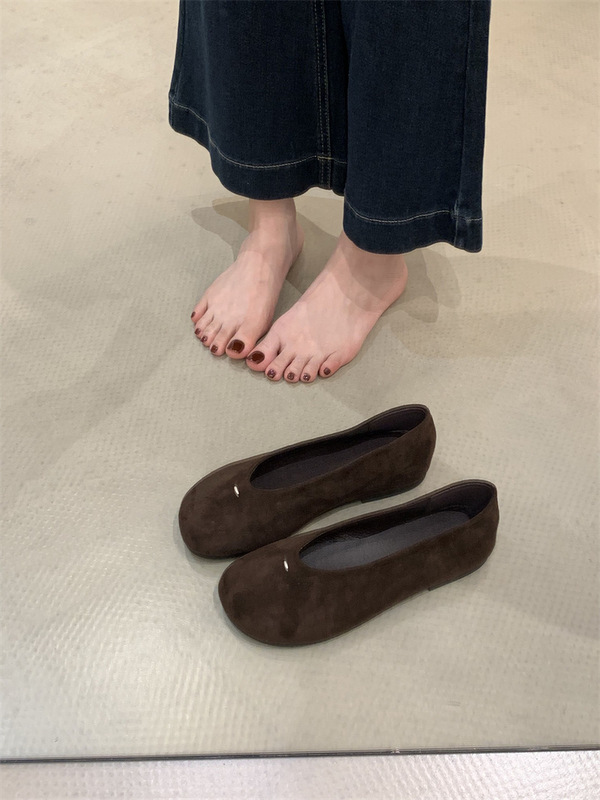 女士平底单鞋女浅口2025新款百搭鞋子软底奶奶鞋四季法式瓢鞋|undefined