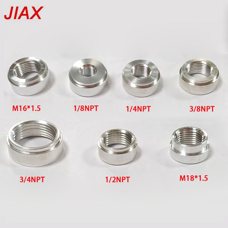 Piezas de automóvil 3/8 1/2 1/4NPT M16 M18 Tuerca de paso interno Tuerca de tubo de escape de aluminio Junta de soldadura Tornillo
