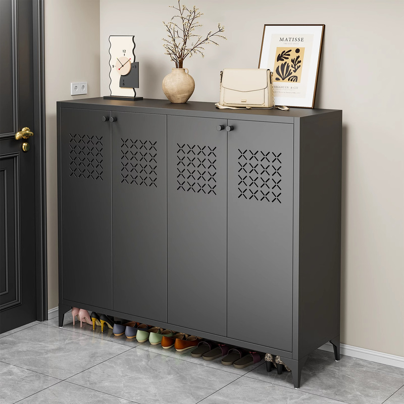 New Household Steel Shoe Cabinet Breathable Entrance Entrance Wall Entry Door Outside Corridor Corridor Integrated Shoe Rack