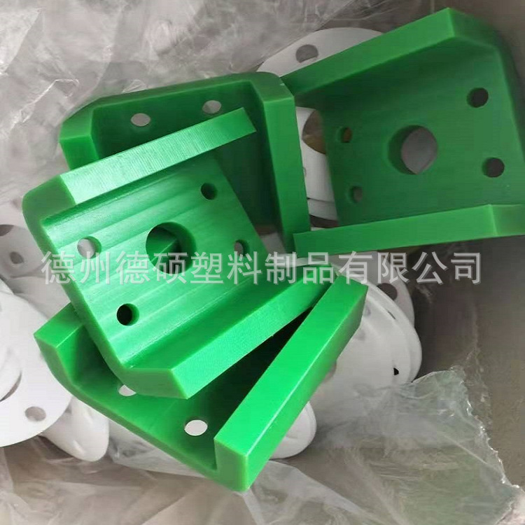 绿色upe尼龙滑块注塑件塑料异形件导向定位块