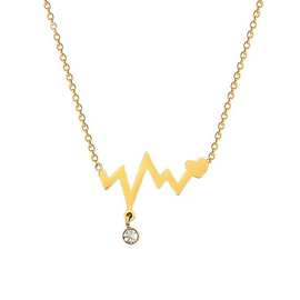 小众设计不锈钢心电图项链女时尚简约高级感不掉色ins风气质百搭