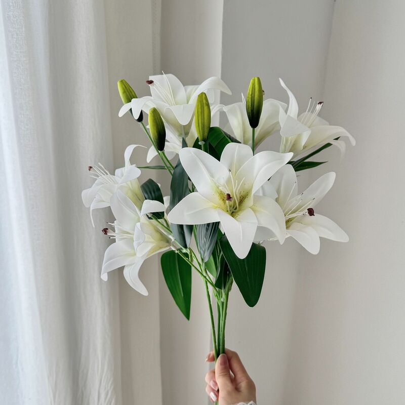 2025新款3D打印百合花仿真花客厅茶几北欧风装饰假花婚庆布置|undefined