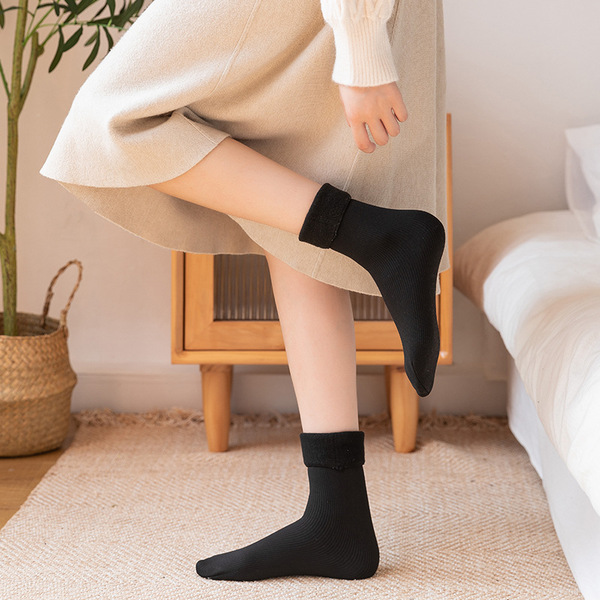Demi-season cashmere non-slip keep warm socks for men and women