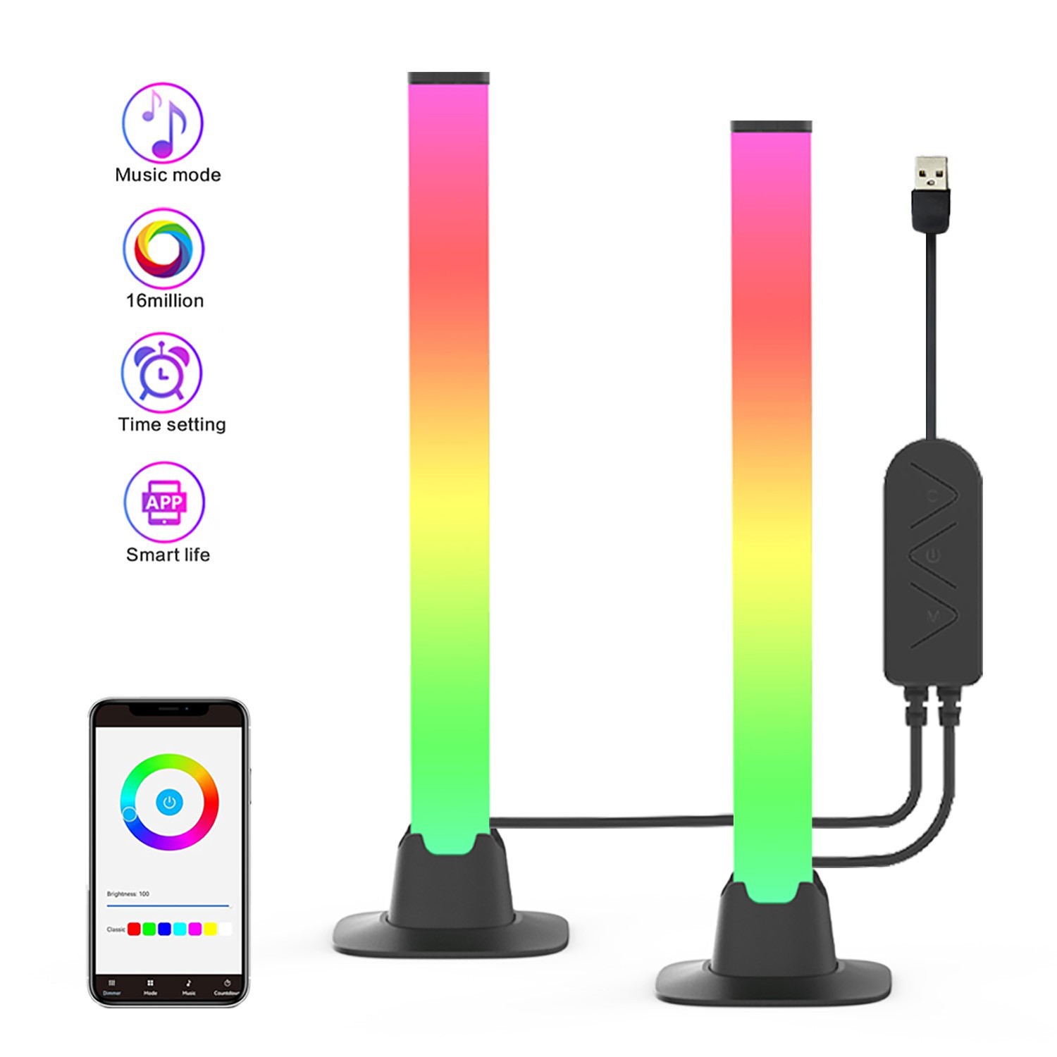 Luz de ambiente de escritorio LED Luz de captación de Bluetooth luminosa de 360 grados Luz de relleno Sala de estar de deportes electrónicos Dormitorio Lámpara de mesa Luz de noche