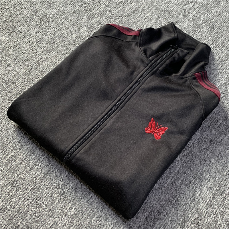 AGUJAS de PISTA de terciopelo bordado de la mariposa Japonés vintage cinta campus estilo de los hombres y las mujeres chaqueta de la chaqueta de deportes