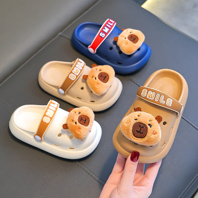 Capibara zapatos para niños de verano antideslizantes, zapatillas de playa para niños respirables.
