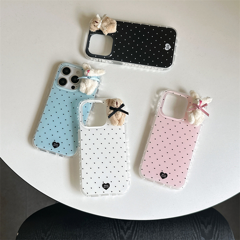 简约多巴胺波点立体兔子适用iPhone16苹果15ProMax/14/13手机壳女|undefined
