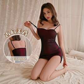 夜听香美式辣妹装女气质包臀显身材纯色弹力紧身连衣裙性感睡裙