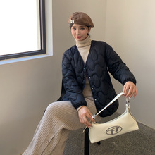 2025轻薄女式羽绒服内搭外穿90白鸭绒菱格V领轻便羽绒短外套现货