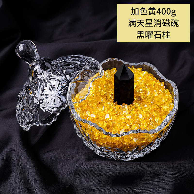 cristal natural piedra triturada desmagnetizante cuenco pulsera desmagnetizante energético cuenco de purificación para atraer la riqueza y el tesoro caja de almacenamiento utensilios adornos