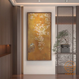 事事如意新中式入户玄关装饰画书房茶室背景墙复古新款挂画