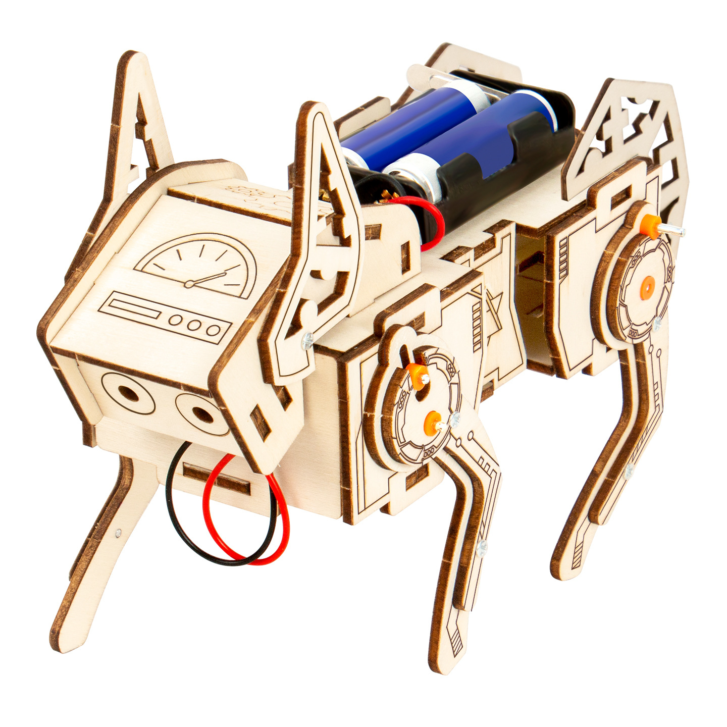 Voice-Controlled Four-Legged Robot Dog Technology Small Project for Children, Bionic Handmade Assembly Science Experiment Stem Materials