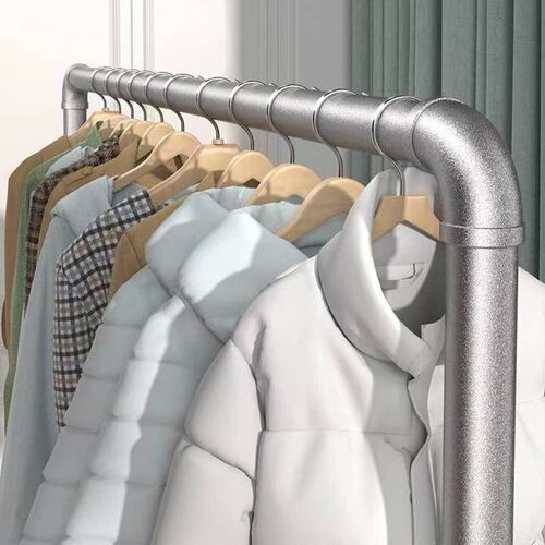 Galvanized steel pipe clothes rack, balcony drying rack, single and double pole drying rod, quilt drying stand, indoor and outdoor floor-mounted hanger