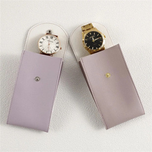 Korean style simple leather watch storage bag travel portable watch bag watch makeup brush storage bag leather box