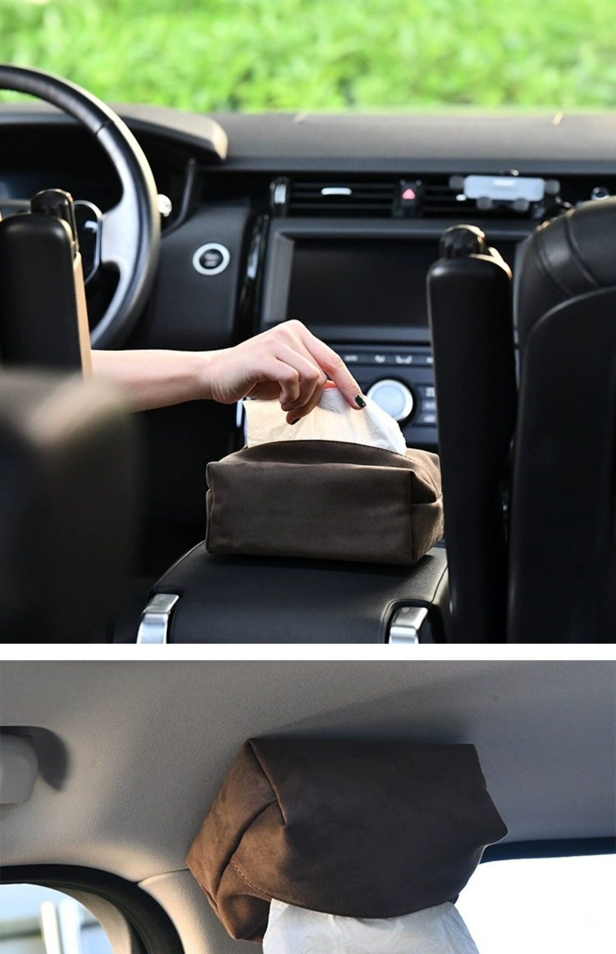 Tk Amazon Cross-Border Hot-Selling Magnetic Tissue Box Creative Tissue Holder Sunroof Car Tissue Box Automotive Supplies