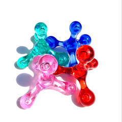 手動迷你按摩器四球水晶小型三角震動頸椎按摩器腰部腿背 部七顆