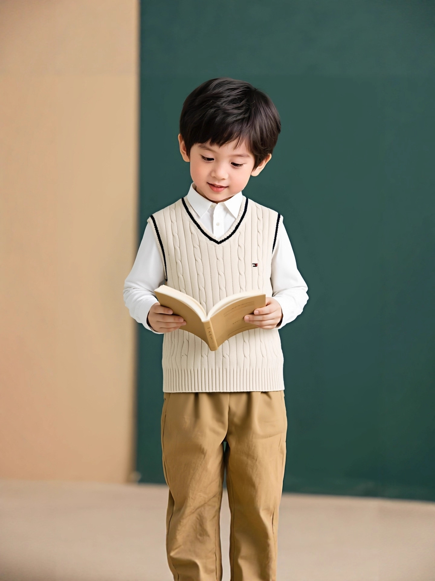 Suéteres estilo universitario para niños y niñas de primavera y otoño, chalecos de algodón para bebés, chalecos de punto para niños, uniformes escolares