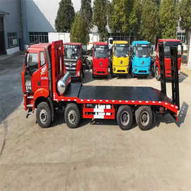 大运短轴距小三轴平板运输车220挖机拖车厂址什么价格配置图片