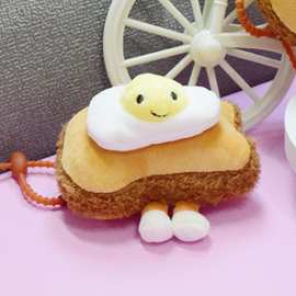 下午早茶蛋糕玩偶煎蛋吐司毛绒公仔小挂件可爱趣味玩具甜品jelly