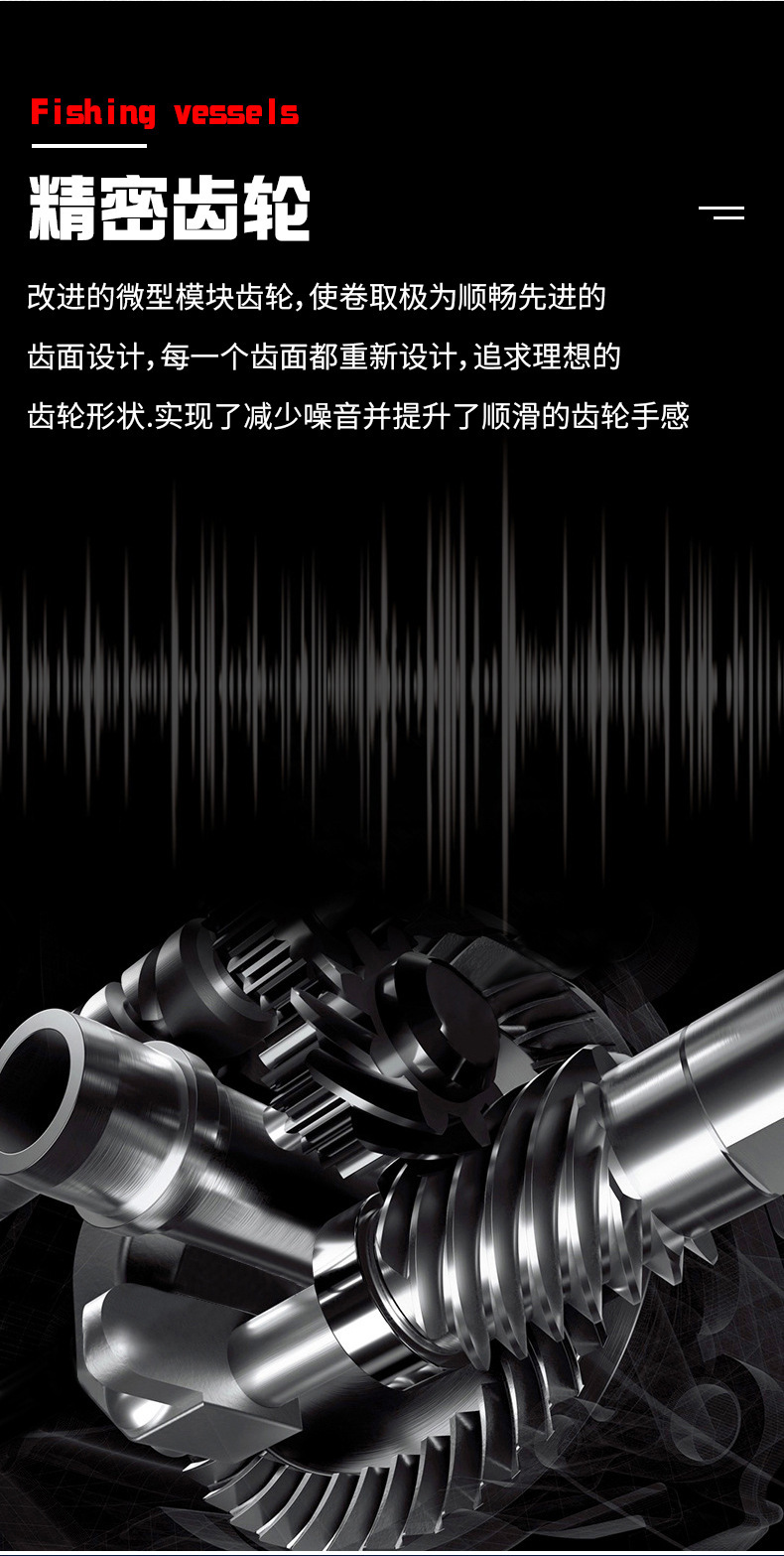 厂家批发黑色渔轮 加粗全金属路亚纺车轮抛线环金属摇臂海竿鱼轮