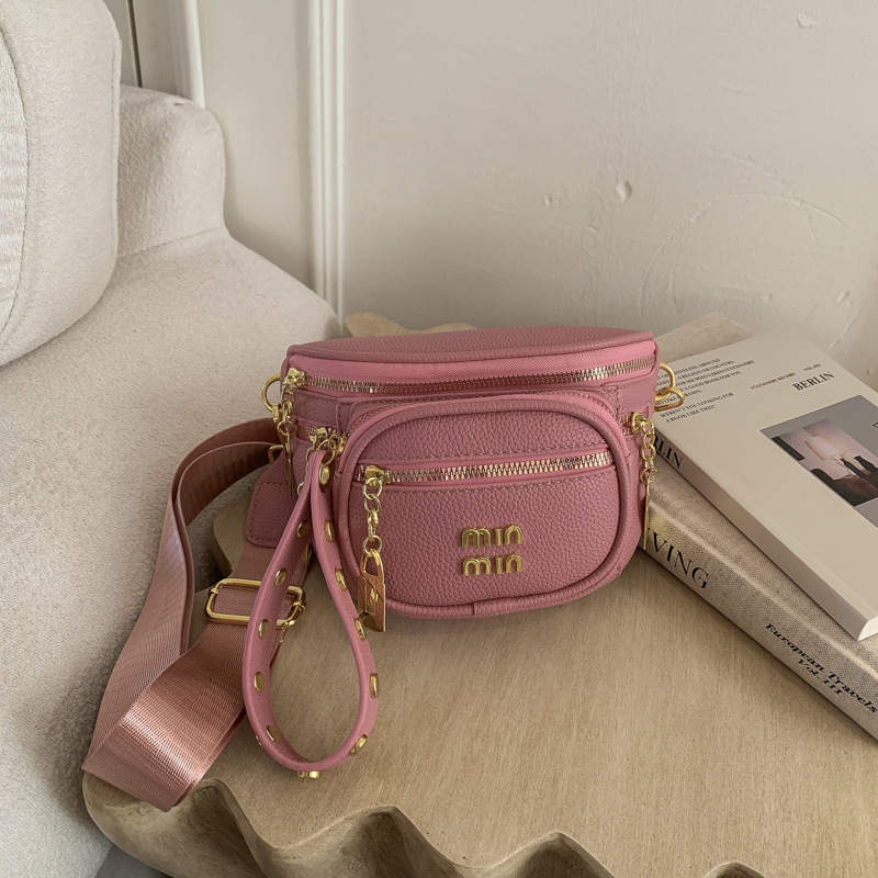 Bolso de tendencia transfronteriza para mujeres 2026 nuevo bolso de pecho de moda textura casual correa de hombro ancha mochila de hombro