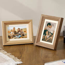 照片打印加相框洗相片做成相册空框7寸摆台摆件六6寸实木挂墙