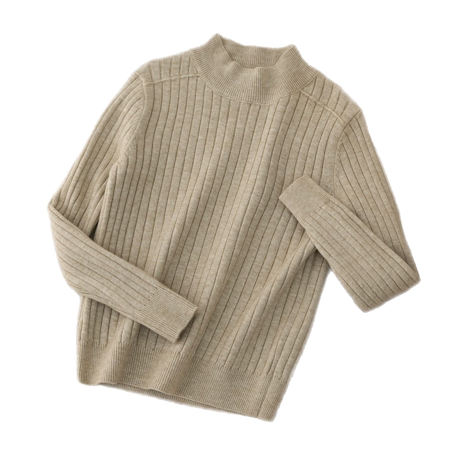 2025 otoño y invierno nuevo suéter de cuello medio alto para niños, hombres y mujeres con una camiseta de lana sólida