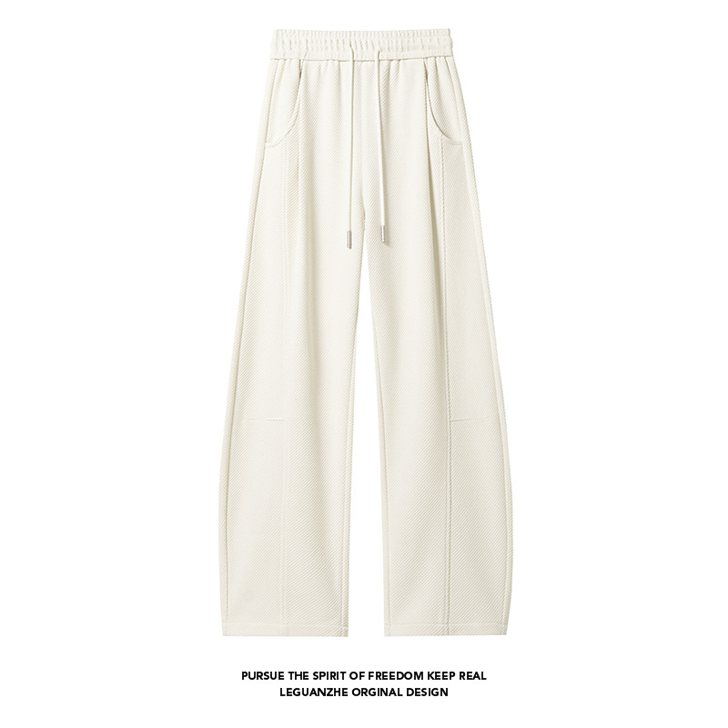 Amerikanische, schwere Herren-Sweatpants im schräg geschnittenen Scimitar-Stil für den Herbst – Trendige Marke, drapierter Sport-Look, lange, saubere Passform, lässig_voghion.com