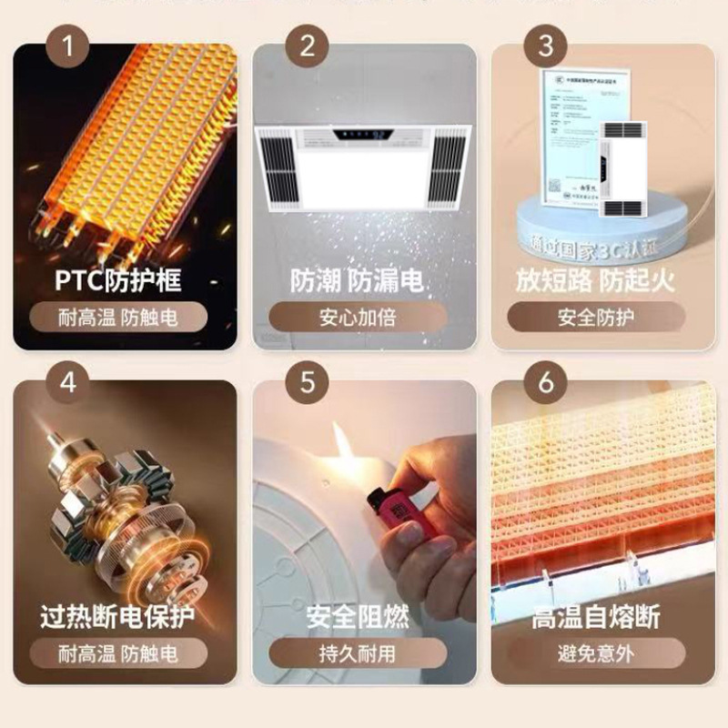 欧普达智能风暖浴霸集成吊顶五合一浴室卫生间排气照明一体暖风机|undefined