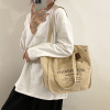 Capacious shopping bag for leisure, fashionable one-shoulder bag, 2023