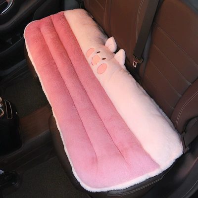Multi-function pad, Car Seat Cushion Winter Plush - pink-pig-rear-bench-seat-cushion