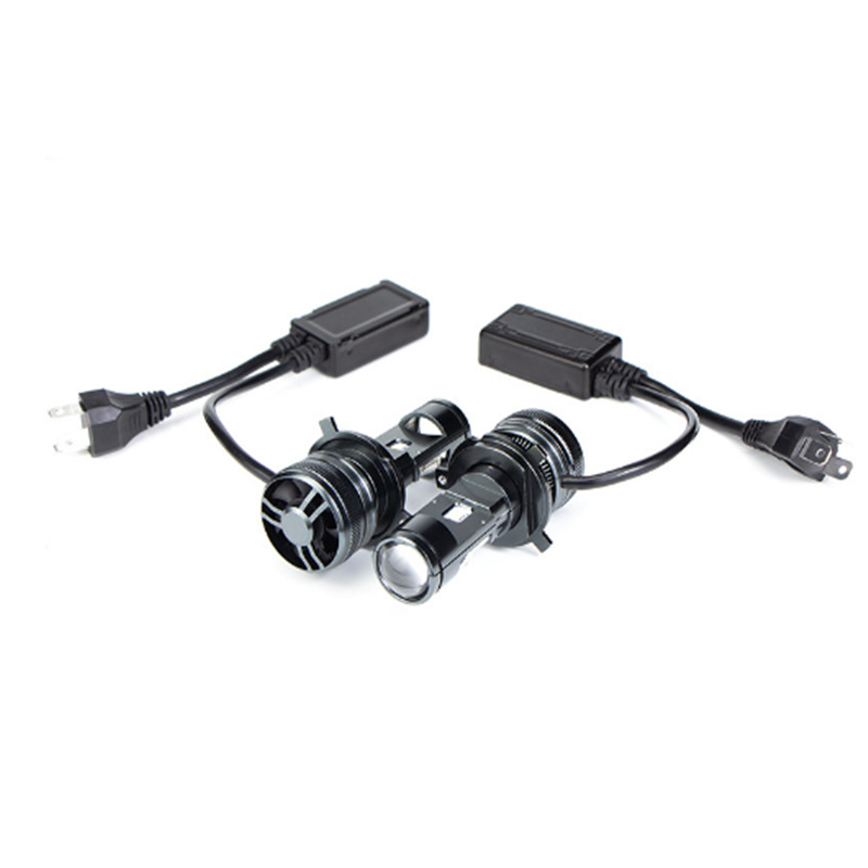 Faros LED de automóviles faro de luz super brillante concentrador de automóviles de modificación del faro ventilador silencioso H4 cerca de luz blanca doble luz