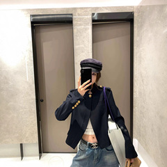 板栗可可Bankelili8.25/20点'睿智老钱'半开襟老钱短款立领外套女