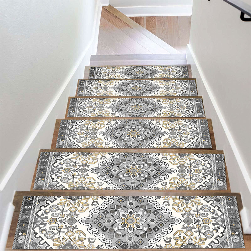 Cross-border Amazon patterned printed stair pad home stair step tread pad stain-resistant silent anti-slip foot pad