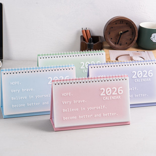 2026 New Model Desk Calendar Cross-Border Waterproof Coil Style Desk Calendar Korean Style Fresh In-Stock Wholesale Manufacturer Desk Calendar