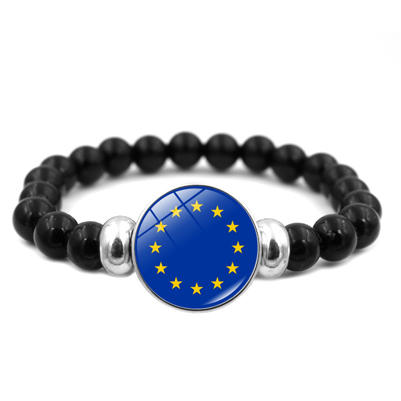 Israel Palestina bandera Tiempo gema pulsera hombres y mujeres todo partido negro pulsera de cuentas joyas al por mayor