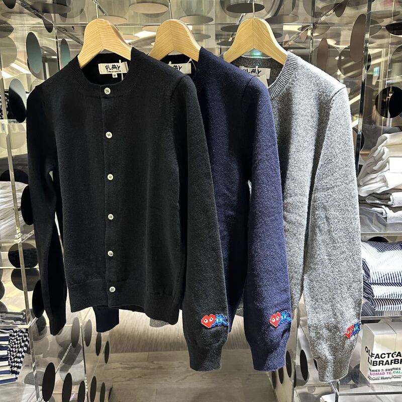 Amicdgplay Co-Branded Monster Heart Wool Knitted Cardigan Sweater for Men and Women Couples Fine Wool Knitwear