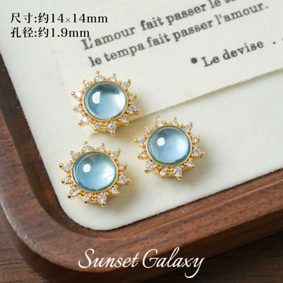 Zərgərlik ara hissələri, 18K Gold-Plated Color-Preserving Porous - round-style-2-single-piece